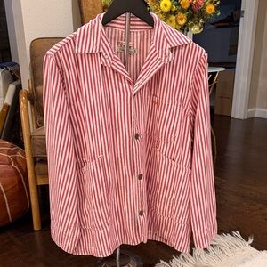Dr Collectors Red and White Striped Jacket, XS